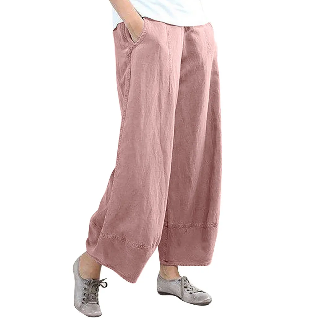 Женские брюки мешковатые широкие женские однотонные штаны с высокой талией
