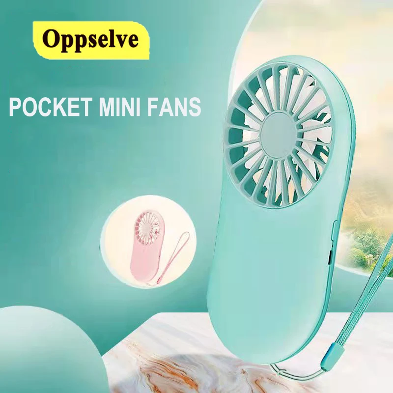 

Oppselve Rechargeable Pattern Pocket Fans For Girl Lady Cute Plastic Macaron Fan Portable Slim Mini Hold Fans DC Mini Air Cooler