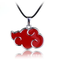 new arrival anime akatsuki organization red cloud necklace metal unisex chain pendant necklace for women men neck decoration