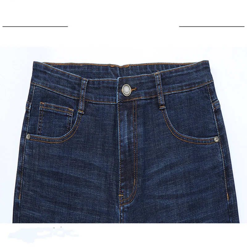 

2021 Casual Jeans Men Business Straight Jeans Stretch Denim Pants Trousers Slim Fit Classic Cowboys Young Man Jeans