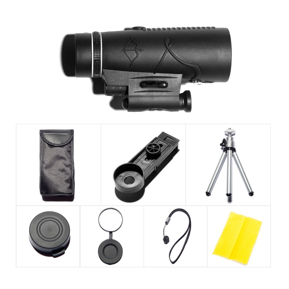 

12x50 High Definition Monocular Night Vision Monocular IR Illuminator Telescope with Carrying Case for Travel Birding