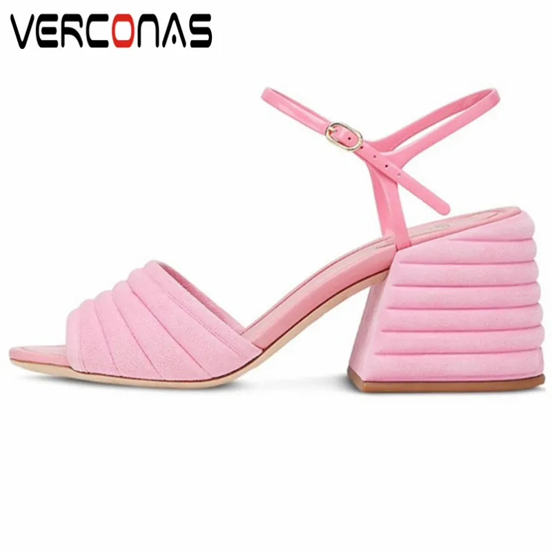 VERCONAS 2021 модная Женская рабочая обувь с ремешком Женские босоножки Туфли лодочки