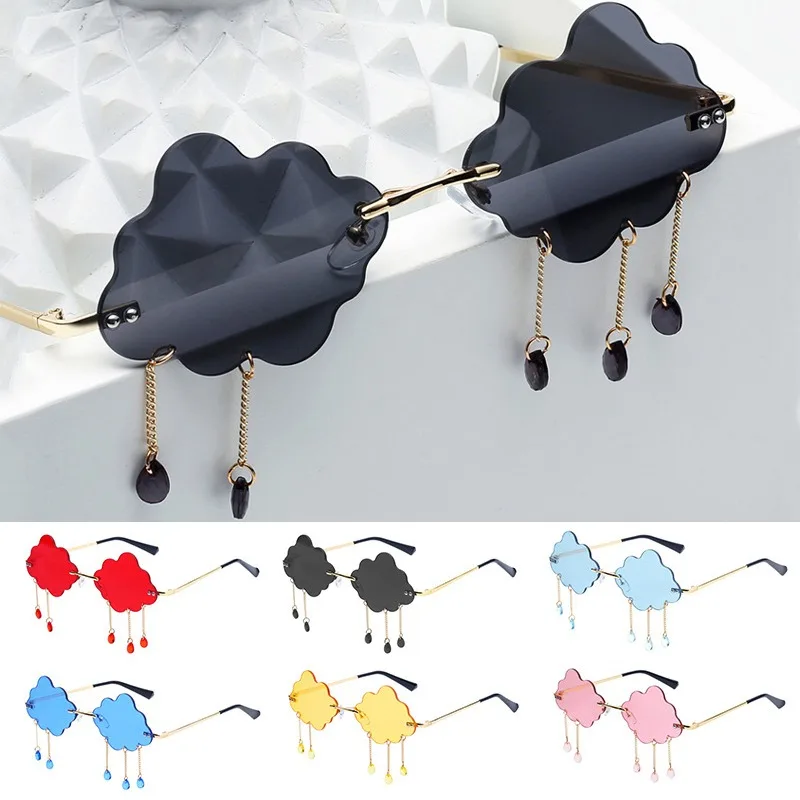 Очки солнцезащитные женские без оправы с кисточками UV400 | Автомобили и мотоциклы