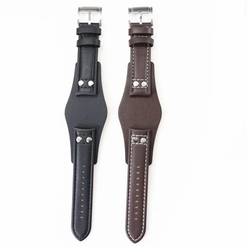 22mm Brown Black Tray Watchband Rivet Genuine Leather Watch Strap For Fossil Ch2564ch2565 Ch2891ch3051 Ch2592 Wristband Bracelet