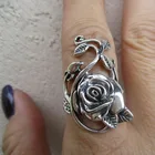 Женское кольцо с розами, винтажное украшение в готическом стиле, в стиле стимпанк, кольца для свадебной вечеринки