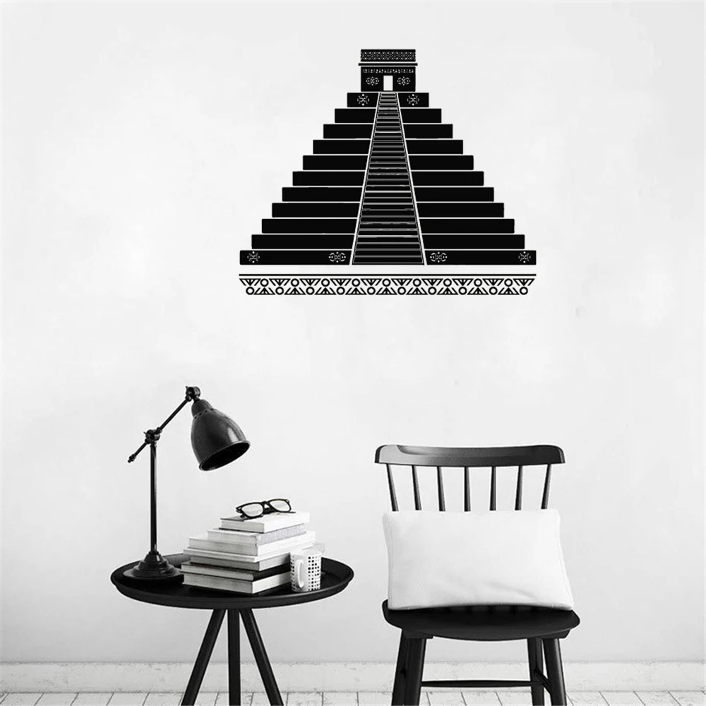 

Pyramid Aztec Ancient Culture Wall Sticker Magic Tribe Wall Decals For Living Room Bedroom Decor Vinyl Mural DW21859