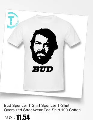 Bud Spencer Футболка с принтом Bud Spencer футболка пляжная хлопковая Футболка с милым принтом 5x Мужская футболка с коротким рукавом