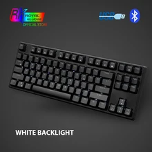 RK987 Mechanical Keyboard 87 Keys White LEDBacklight Tenkeyless Gaming Keyboard, USB/Wireless Bluetooth Keyboard Gaming/Office