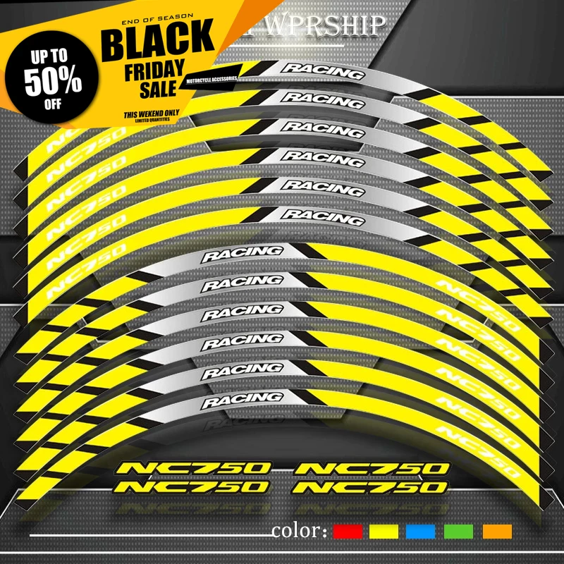 

Motorcycle front and rear wheels Edge Outer Rim Sticker Reflective Stripe Wheel Decals For TRIUMPH