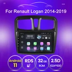 Автомагнитола 2G + 32G, GPS-навигация для Renault Logan 2, Sandero 2, 2014, 2015, 2016, 2017, 2018, 2019, 2.5D, автомобильный мультимедийный видеоплеер