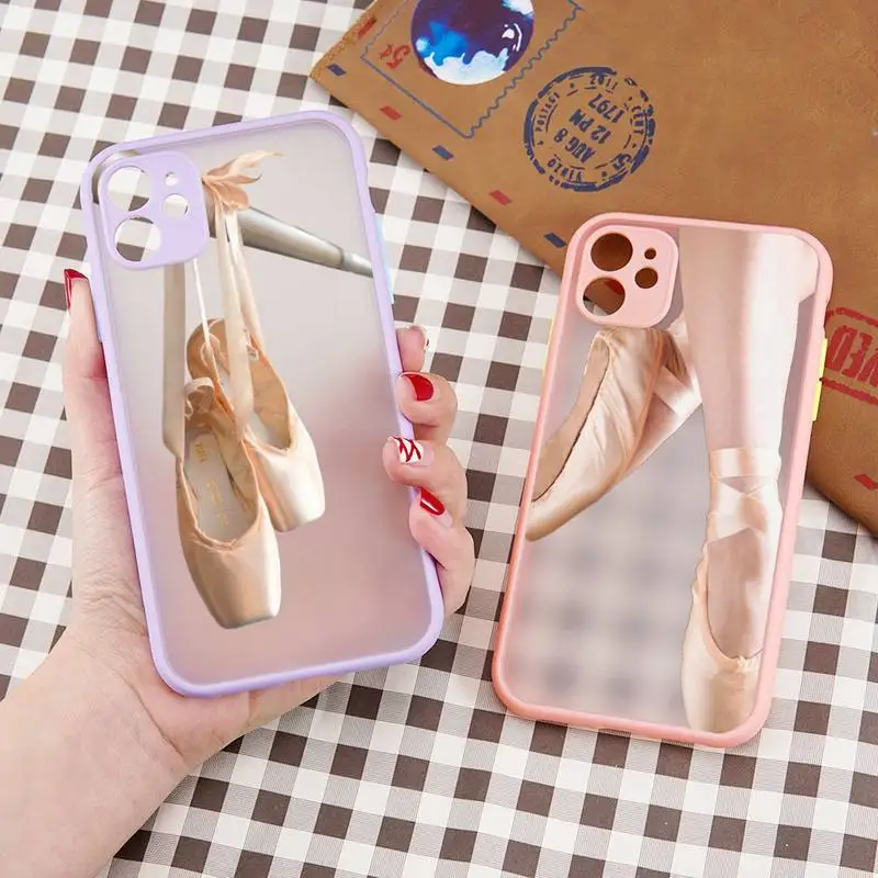

Dance Ballet Girl Shoes ART Phone Case matte transparent For iphone 7 8 11 12 13 plus mini x xs xr pro max cover