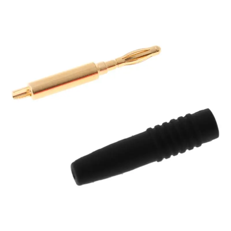

2mm Wire Cord Solder Type Male Banana Plug Jack Connector Musical Speaker Cable Pin Adapter Gold Plated 10pcs