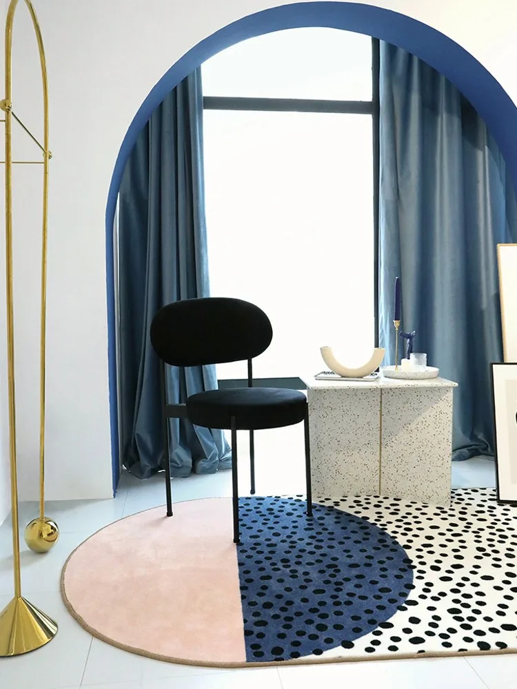 Популярный розовый коврик с геометрическим рисунком INS для гостиной в