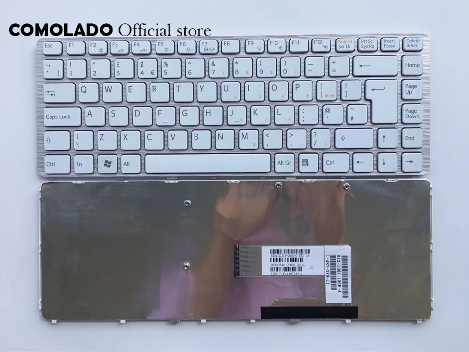 Британская клавиатура для ноутбука Sony Vaio VGN NW белая британская раскладка