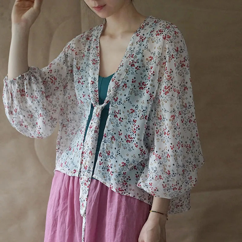 Женский осенний кардиган со шнуровкой фонарь с длинным рукавом для защиты от