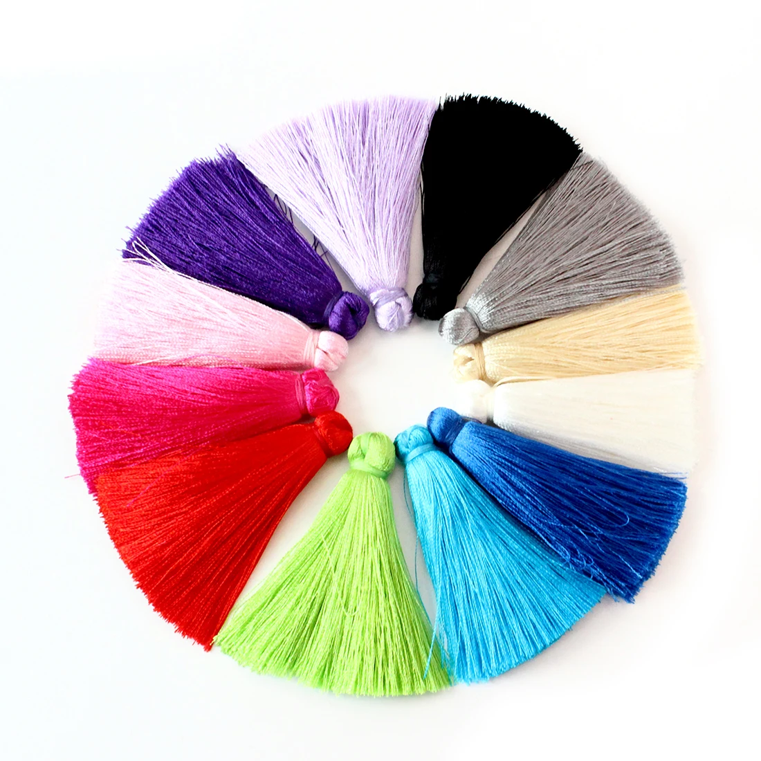 

30pcs 4/6mm Color Silk Long Tassels DIY Craft Curtains Hang Rope Fringe Trim Ornaments Clothes Sewing Accessories