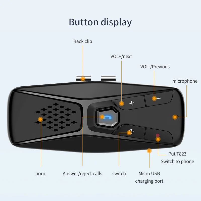 JaJaBor Bluetooth 5 0 автомобильный комплект громкой связи вызов беспроводной