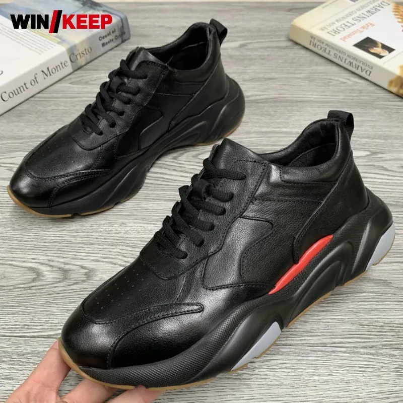 

Мужские Винтажные кроссовки из натуральной кожи, на шнуровке