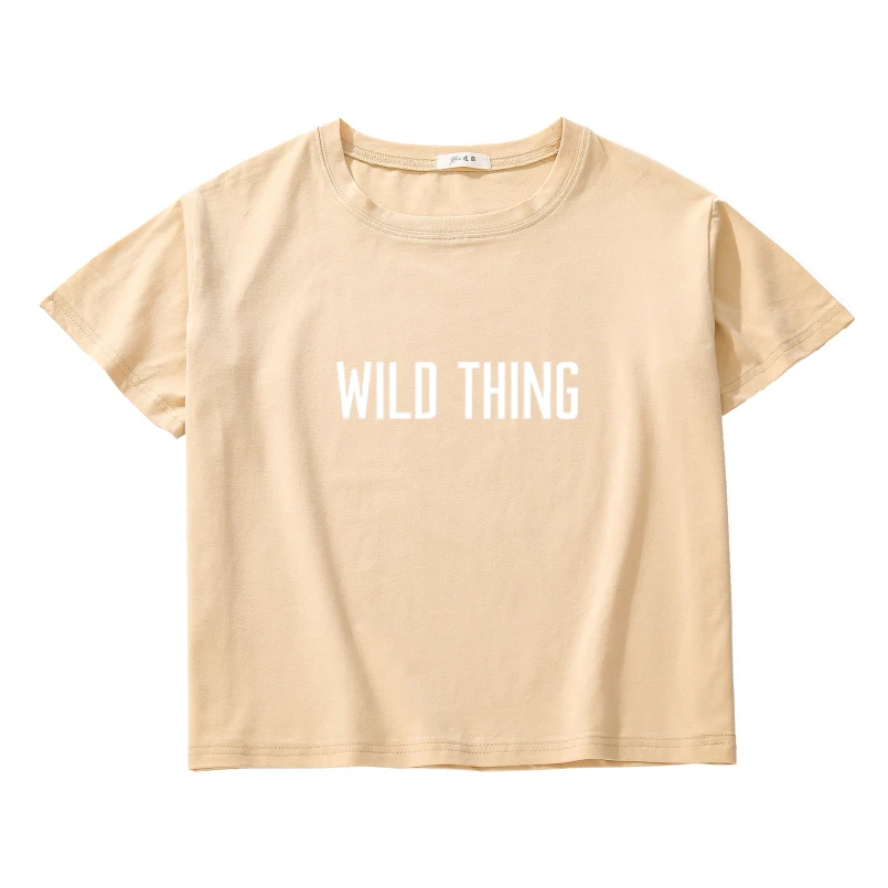 Женская футболка с надписью wild thing забавная короткая из 100% хлопка 2020 | одежда