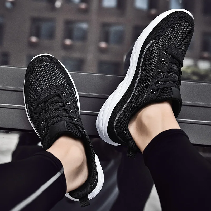 Новые дышащие Для мужчин повседневная обувь Мужская Мужской сетки Tenis Шнуровка