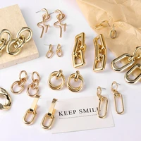 fashion golden chain drop earrings for women female geometric gold earrings twisted hoop dangle earring 2021 trendy jewelry gift