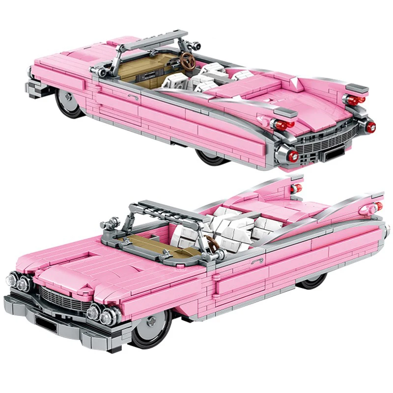 

High-tech City Classic Red Vehicle Building Blocks Pull Back Roadster Car Model Bricks Kids Toys Birthday Gifts for Children Boy