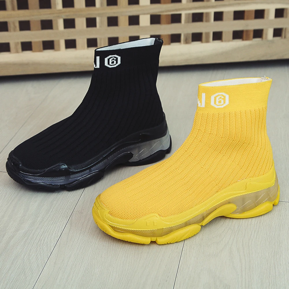 Женские вулканизированные туфли и носки Женская обувь 2019 г. Осенние повседневные