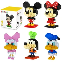 plastic mini blocks mickey minnie donald duck cartoon diy model micro building brick blocks action figures toys for kids