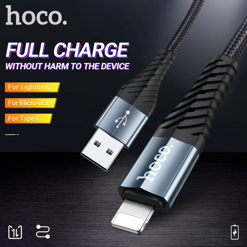 

hoco charging data sync cable for Lightning Type-C Micro USB C charger for iphone samsung xiaomi fast cheap cord adapter wire