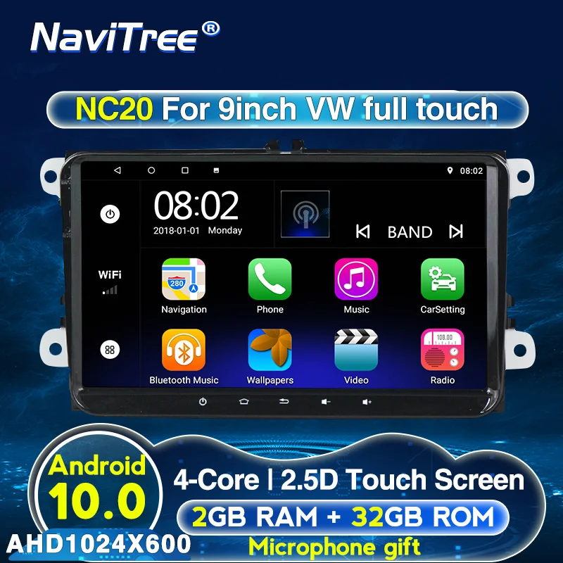 Автомобильный мультимедийный плеер мультимедийная система на Android 10 с 9