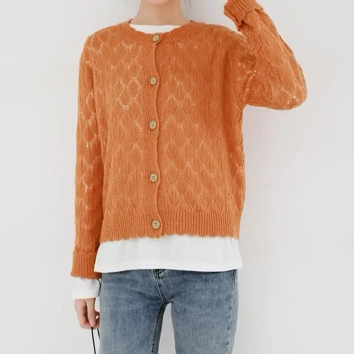 

Spring Autumn Cardigan Women Loose Solid Vintage Japanese Style Knitted Sweater Girls New Fashion All-match Cropped Tops M61