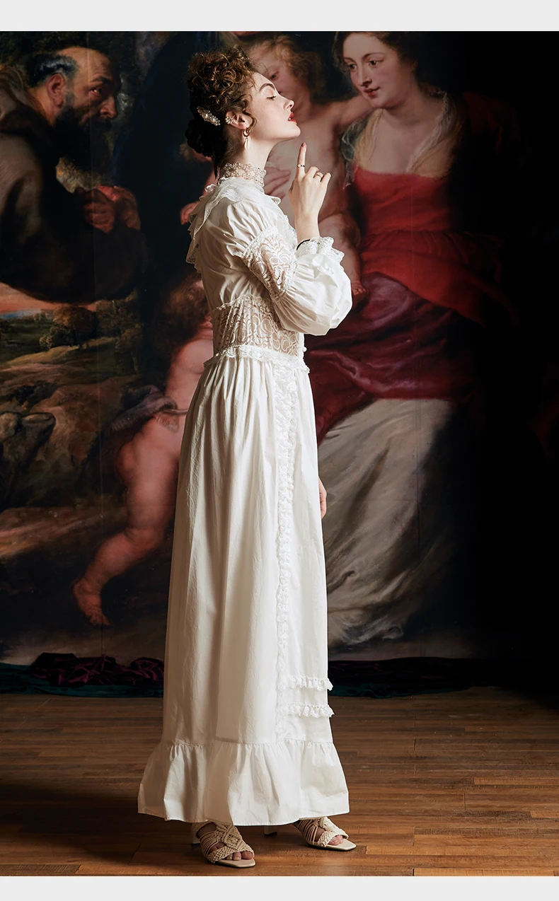 

Luxury Dress Long Dress Cotton Vintage Fashion Medieval nobility Dress Bridal Nightgown Elegant Ladies