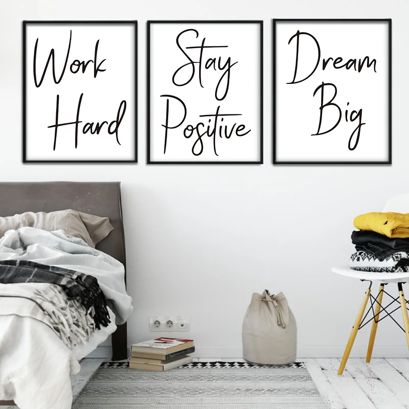 Скандинавская Минималистичная мечта большая цитата Картина на холсте с