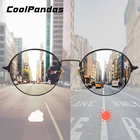Солнцезащитные очки поляризационные для мужчин и женщин, винтажные круглые фотохромные, для вождения, с розовыми, синими линзами