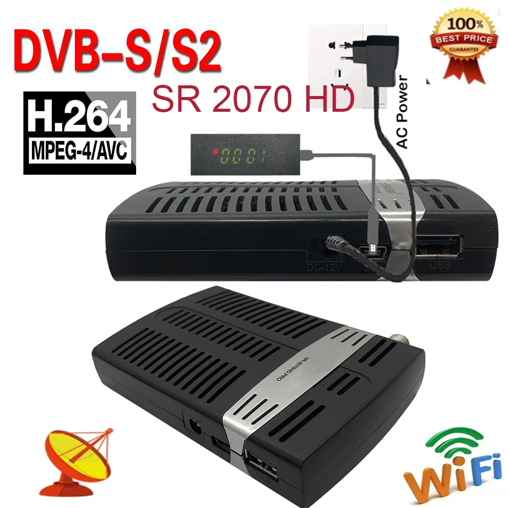 

SR 2070 HD-приемник, Европейский спутниковый ресивер для цифрового ТВ, DVB-S2 Full 1080P, декодер, спутниковый HD DVB S2, ТВ-тюнер
