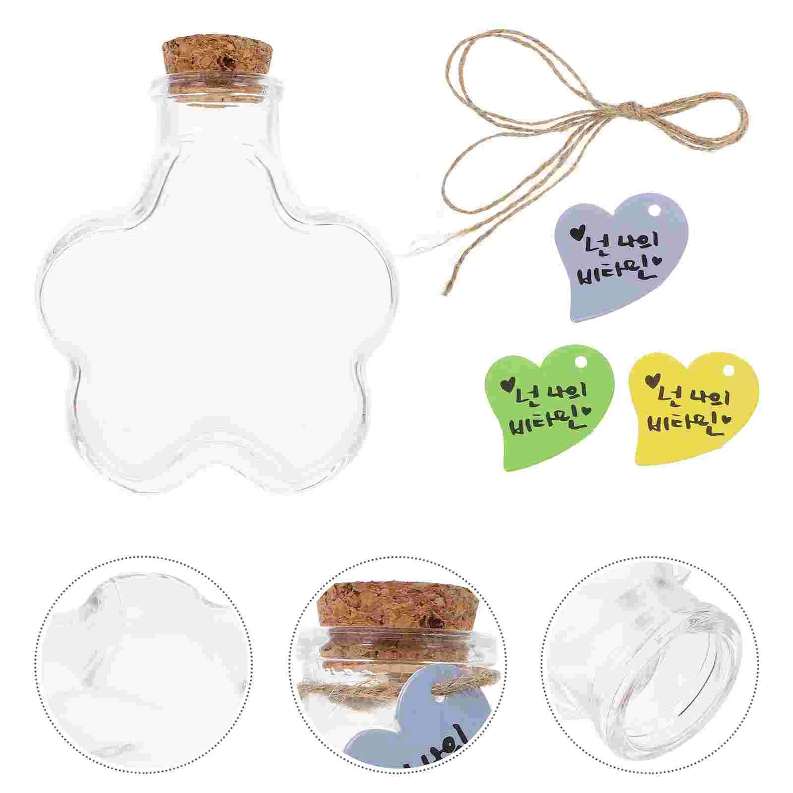 

3pcs Transparent Wishing Bottles Cork Drift Bottles Transparent Wishing Bottles