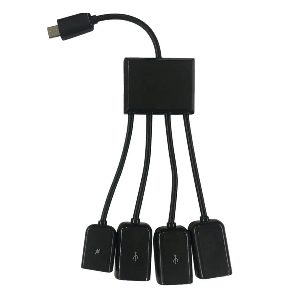 4 в 1 Порты Micro usb-хаб адаптера переменного тока с Мощность зарядки OTG USB HUB хост