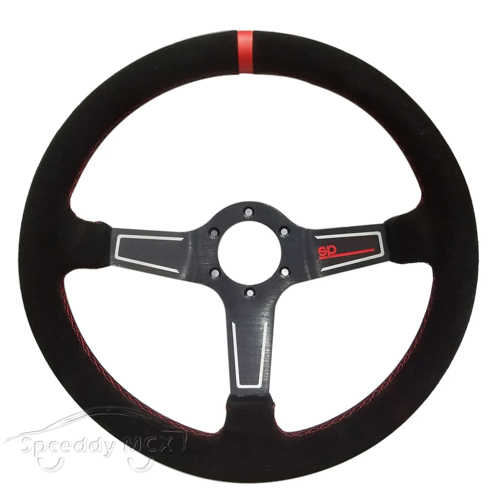 Автомобильное рулевое колесо Spceddy MCX 14 дюймов 350 мм Гоночное Спортивная замша кожа