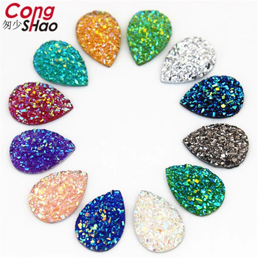 100pcs10*14 мм Bling AB цвета выпуклая минеральная поверхность кристальная Смола Стразы