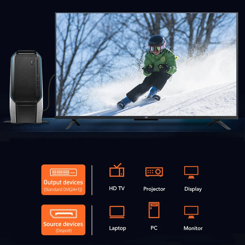 CABLETIME Дисплей порт для док станции DVI Кабель 1 8 M DP to HDMI адаптер кабель конвертер