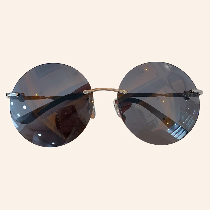 No.4 Sunglasses Модные солнцезащитные очки без оправы для женщин брендовые дизайнерские Oculos De Sol Feminino Круглые Солнцезащитные очки женские оттенки - Цвет линз: No.4 Sunglasses