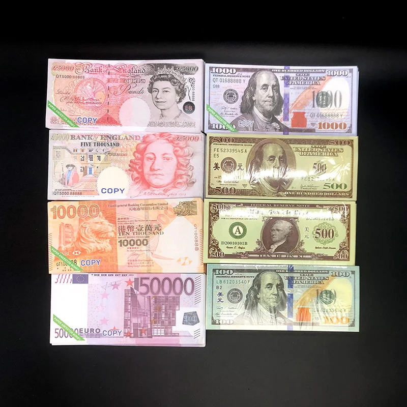 

Toy Paper U.S. Fake 100 Dollars Money Bill EURO Design Paper Censer Funeral Supplies Paper Burner Oriental Mysterious Power