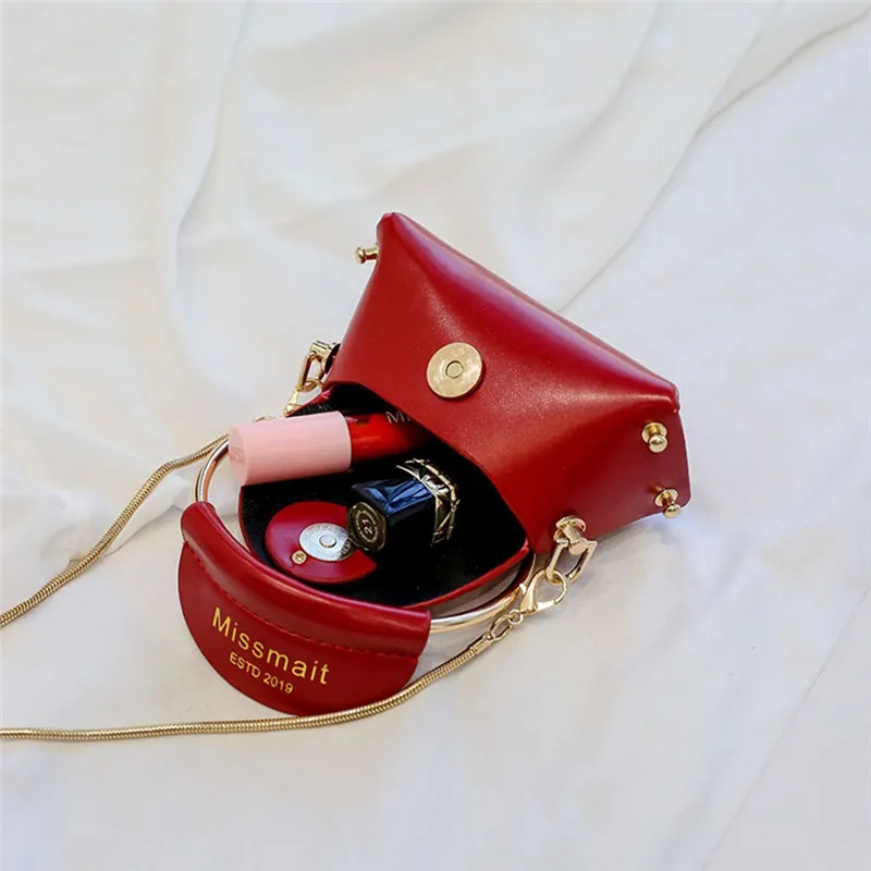 Модная супер мини-сумочка маленькая цепочка для девочек с круглым кольцом