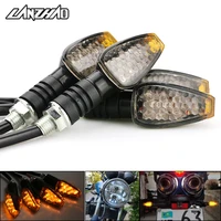 4pcsset universal motorcycle led turn signals long short turn signal indicator lights blinkers flashers amber color accessories