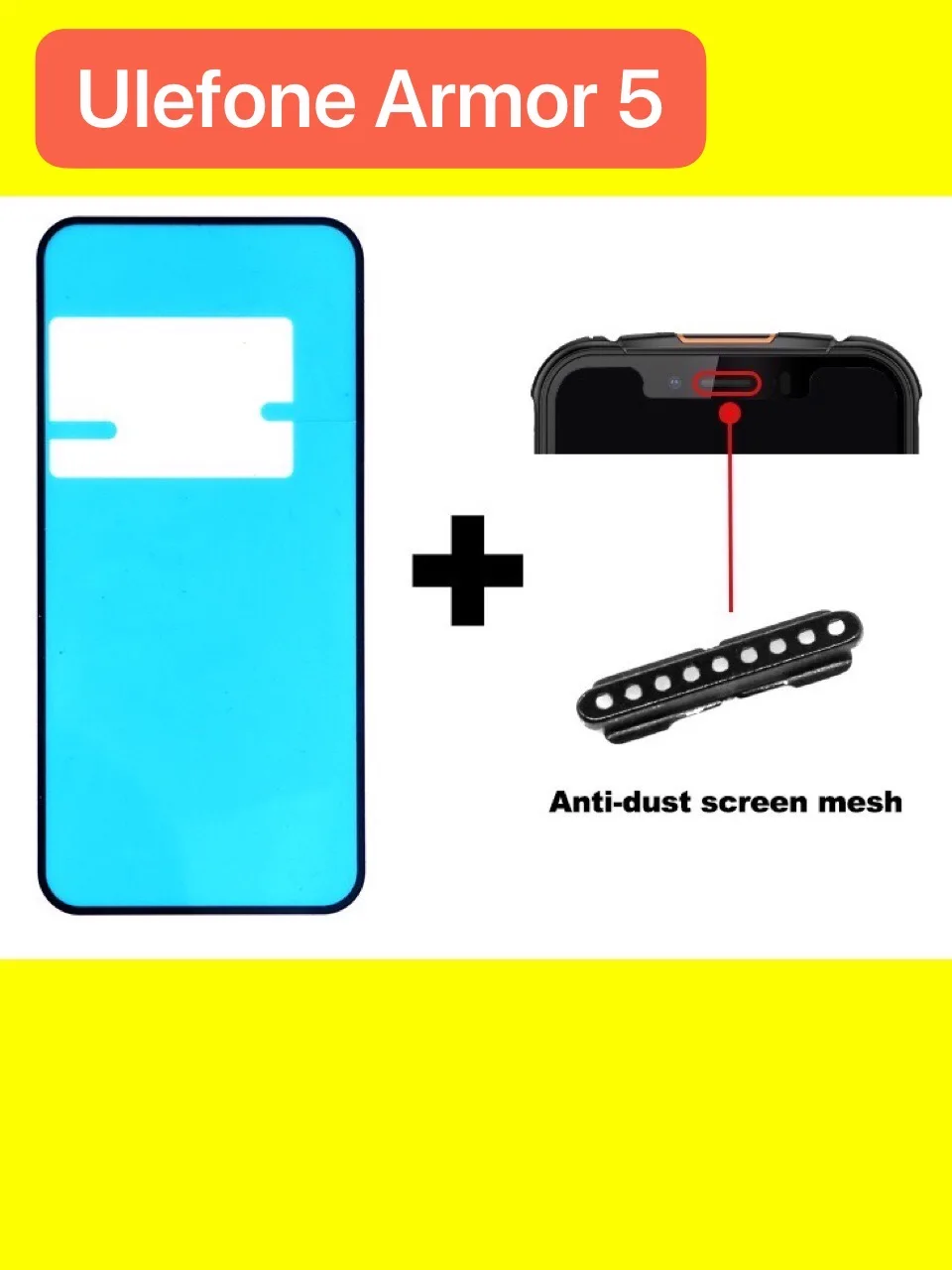New Original Front Frame Back Glass Cover Case Adhesive Sets Sticker+Earpiece receiver wire steel mesh For Ulefone Armor 5 Phone | Мобильные