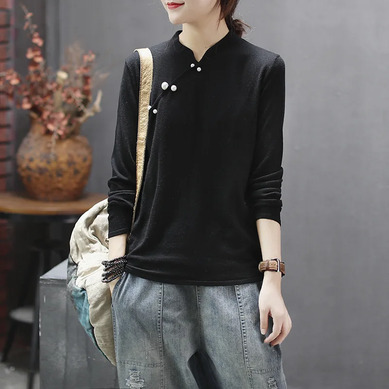 Осенняя футболка Женские Вязаные свободные пуловеры 2019 новые женские топы с