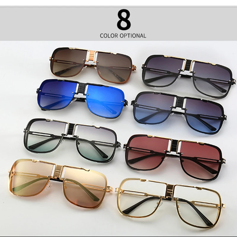 

Classic Vintage Pilot Sunglasses Men Fashion Brand Designer Driving Goggle Gradient Lens Rivet Sun Glasses For Male UV400