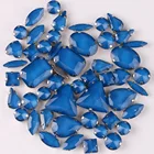 Серебряная цепь коготь настройки 50 шт.пакет формы микс желейные конфеты Монтана стекла с украшением в виде кристаллов пришить стразы для Одежда Обувь Сумки 