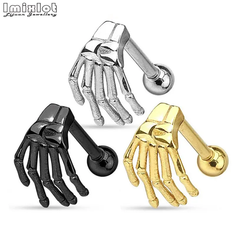 1 шт. новые панковские серьги-гвоздики из хирургической стали 316L пирсинг для уха