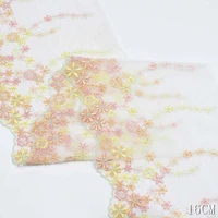 42yards flower embroidered mesh lace trims diy sewing craft tulle lace fabric for sofa curtain accessories high quality